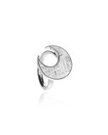 Meteorite Ring Mond mit silver