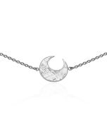 Meteorite bracelet moon and silver