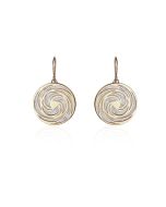 Meteorite crop circle swirl earrings silver plated in yellow gold