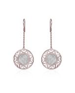 Boucles d’oreilles longues météorite Eau diamants et or rouge