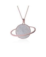 Meteorite Hydrogen (Saturn) pendant in red gold