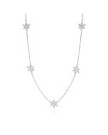 Meteorite stars long necklace in silver 