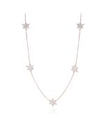 Meteorite stars and red gold long necklace