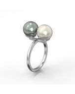 Bague duo perles