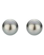 Boucles d'oreilles perle noire de Tahiti or gris