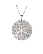 Pendentif météorite Crop Circle Rosace argent