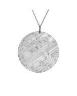 Meteorite solar and white gold pendant 