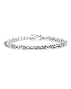 Diamant-Tennisarmband 3,00 ct aus 750er Weißgold — 2,50 mm — Vorderansicht