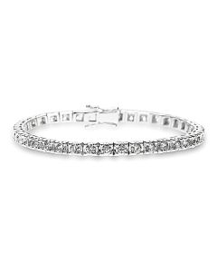 Bracelet tennis diamant 4,98 ct en or gris 750 3,10 mm  vue de face
