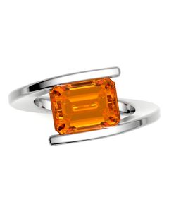 Toi et moi white gold and mandarin garnet ring 3,31 ct
