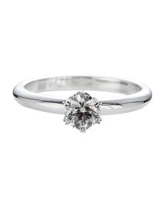 solitaire diamant 6 griffes GIA en or gris vue de face