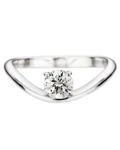 Solitaire Océan en or gris – face – diamant certifié GIA