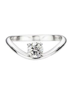 solitaire Océan en or gris – face – diamant certifié GIA