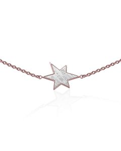 Meteorite bracelet star and red gold