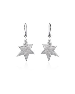 Boucles d’oreilles météorite étoile et argent 