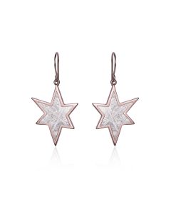 Meteorite star and red gold earrings