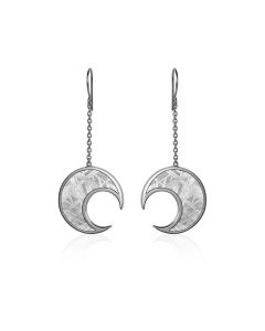 Mond-Ohrringe aus Meteorit und Silber