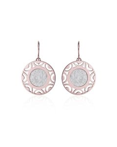 Boucles d’oreilles météorite Eau et or rouge