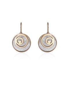 Meteorite crop circle waves earrings silver plated in yellow gold