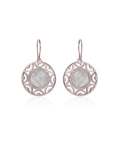 Boucles d’oreilles météorite Eau diamants et or rouge