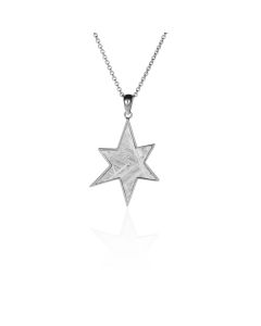 Meteorite star and silver pendant