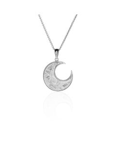 Meteorite moon and silver pendant