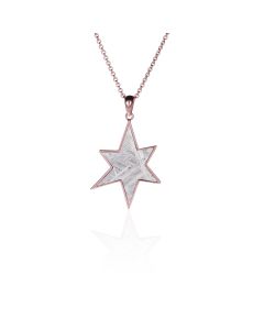 Meteorite star and red gold pendant