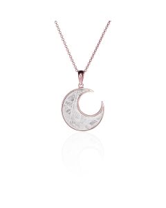 Meteorite moon and red gold pendant