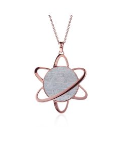 Meteorite Lithio pendant in red gold