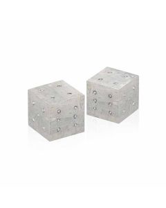 A meteorite pair of dice with diamonds 0.60ct