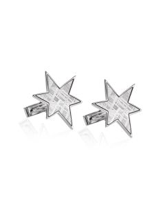 Meteorite star and silver cufflinks 