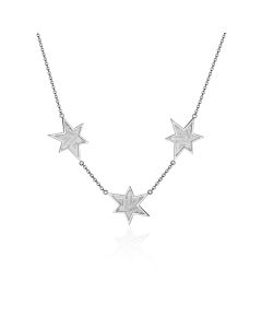 Meteorite star and silver necklace
