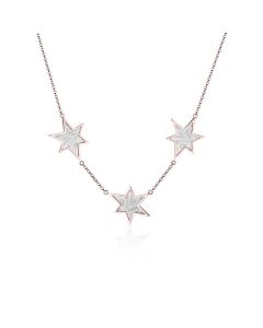 Meteorite star and red gold necklace