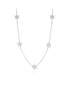 Meteorite stars long necklace in silver 