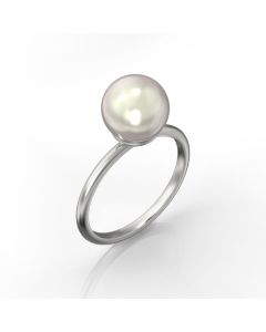 Bague perle blanche