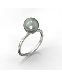 Tahitian black pearl and gold ring