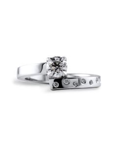 Bague solitaire diamant 0.50ct Ying Yang 