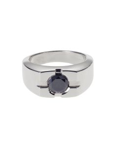 bague or gris et diamant noir Tour suiisse