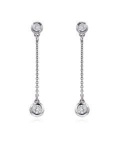 Boucles d'oreilles longues diamants