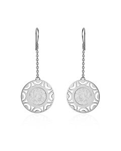 Boucles d'oreilles longues météorite Eau et argent