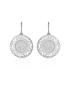 Boucles d'oreilles longues météorite Lithio et argent