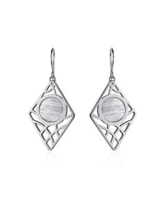 Meteorite Earth earrings in silver