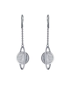 Meteorite Hydrogen (Saturn) dangle earrings in silver