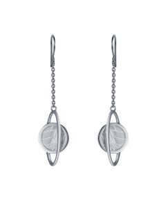 Boucles d'oreilles longues météorite Lithio et argent