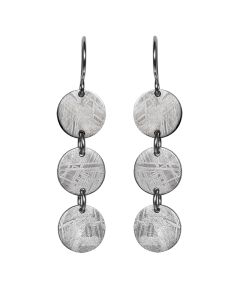 Meteorite and silver earrings