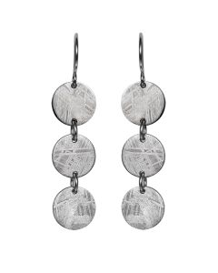 Meteorite and silver earrings