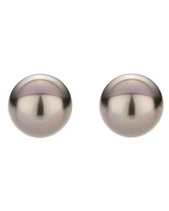 Boucles d'oreilles perle noire de Tahiti or gris