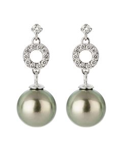 Royal Tahitian Pearl earrings white gold and diamonds