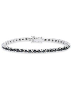 Bracelet Tennis rivière de diamants noirs 3.65ct