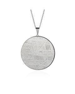 Meteorite crop circle droplet pendant in silver